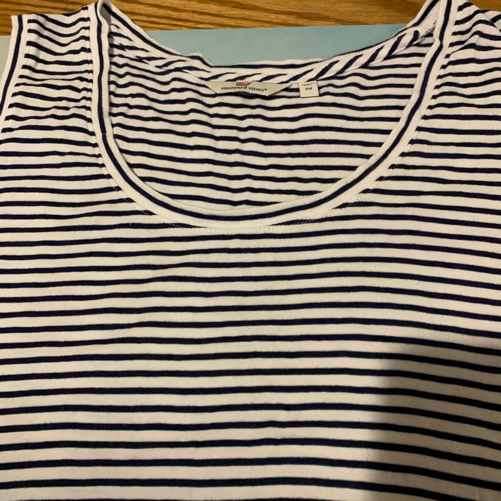 Vineyard Vines Size 3X Navy Stripped Tank